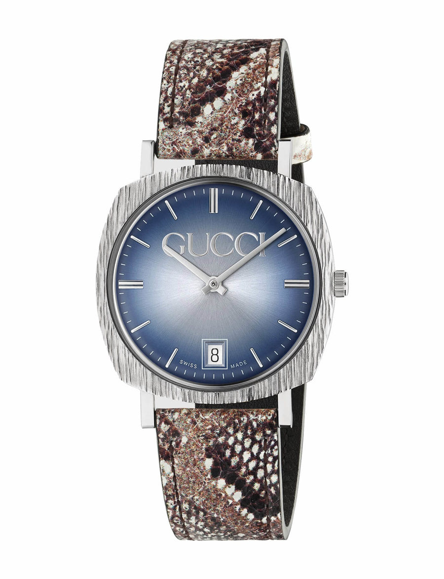 Gucci Grip Vintage Silver Stainless Steel Quartz Unisex Watch 35mm - YA152401