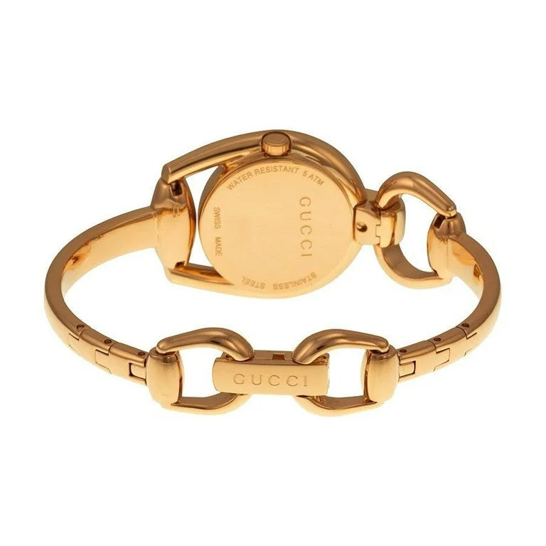 Gucci Horsebit Collection Diamonds Mother of Pearl Dial Rose Gold Steel Strap Watch For Women - YA139508