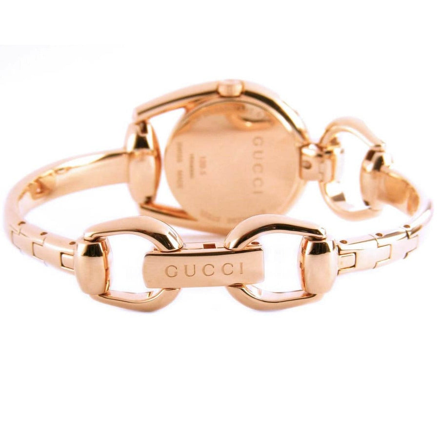 Gucci Horsebit Collection Diamonds Mother of Pearl Dial Rose Gold Steel Strap Watch For Women - YA139508