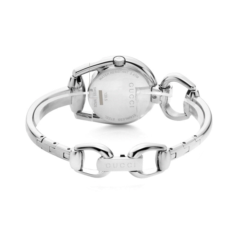 Gucci Horsebit Collection Diamonds Mother of Pearl Dial Silver Steel Strap Watch For Women - YA139505
