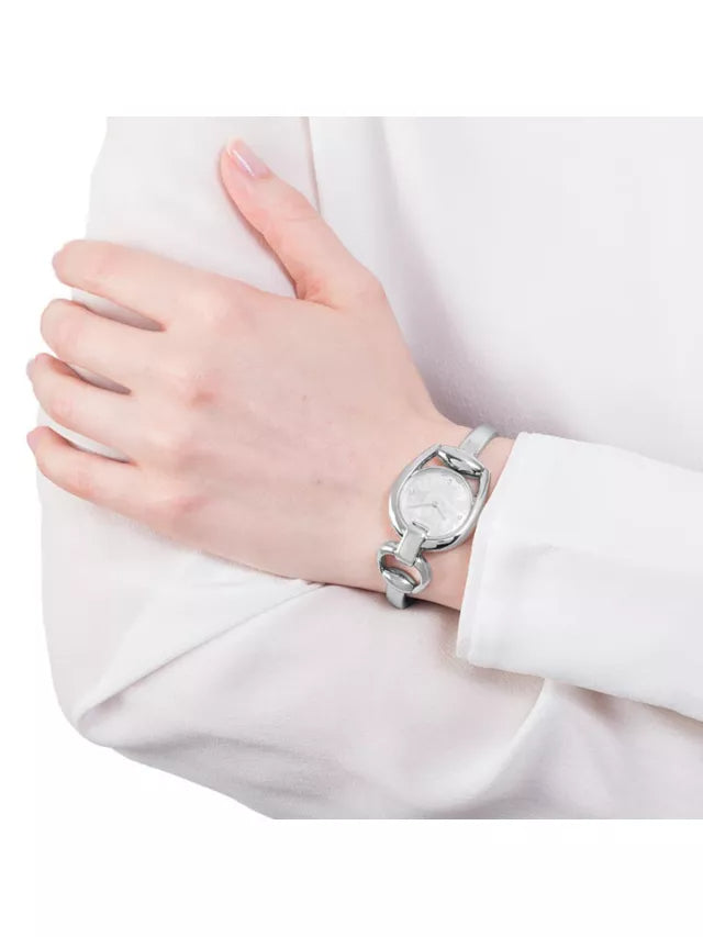 Gucci Horsebit Collection Diamonds Mother of Pearl Dial Silver Steel Strap Watch For Women - YA139506