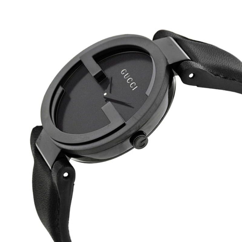 Gucci Interlocking G Black Dial Watch For Women - YA133302