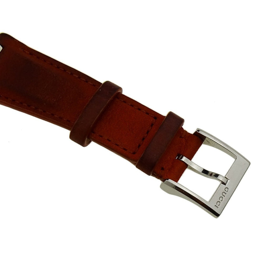 Gucci Interlocking G Brown Dial Brown Leather Strap Watch For Men - YA133319