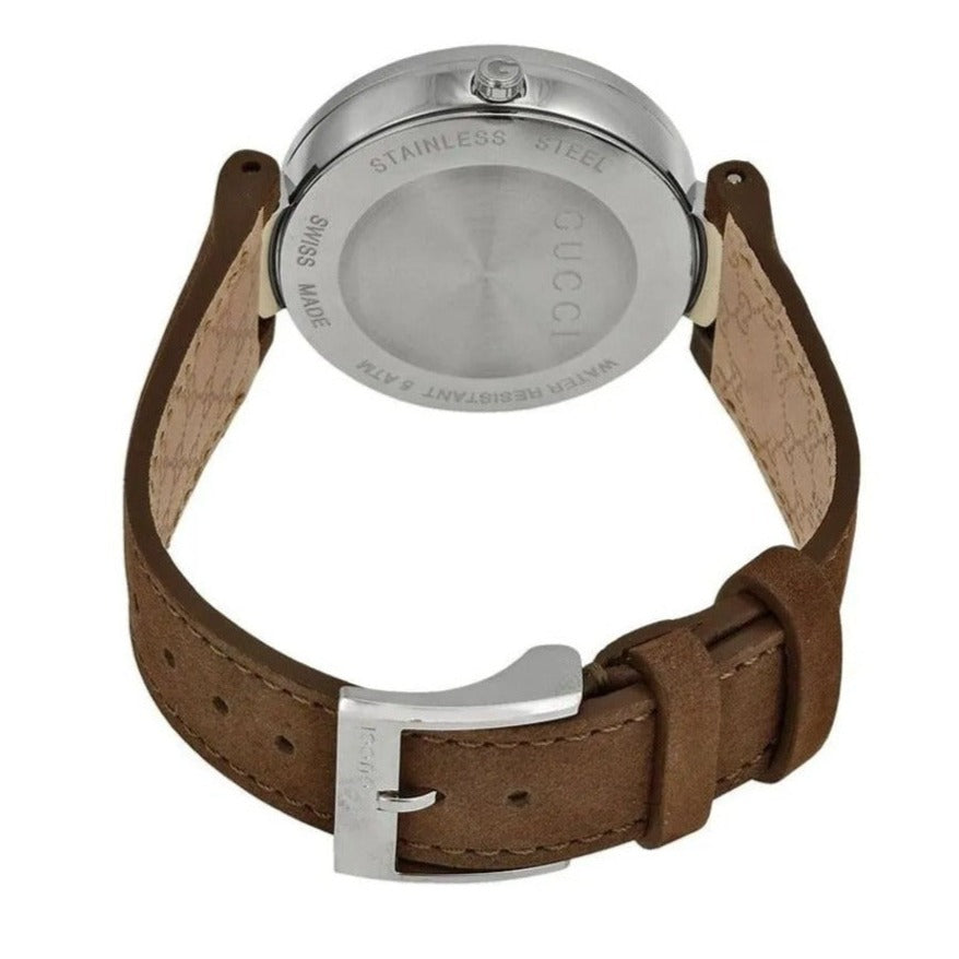 Gucci Interlocking G Brown Dial Brown Leather Strap Watch For Men - YA133319