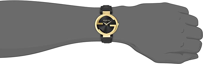 Gucci Interlocking G Grammy Special Edition Black Dial Black Leather Strap Watch for Women - YA1333121