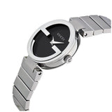 Gucci Interlocking G Quartz Black Dial Black Steel Strap Watch For Women - YA133502