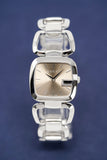 Gucci G Brown Square Brown Dial Silver Steel Strap Watch For Women - YA125402