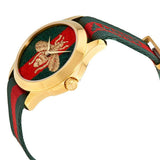 Gucci Le Marche des Merveilles Green & Red Dial Green & Red NATO Strap Unisex Watch - YA126487