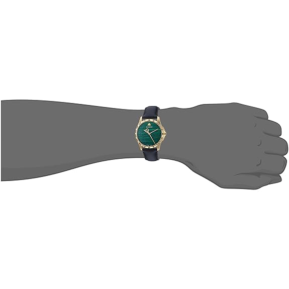 Gucci Le Marche Des Merveilles Quartz Green Dial Black Leather Strap Watch For Women - YA126463