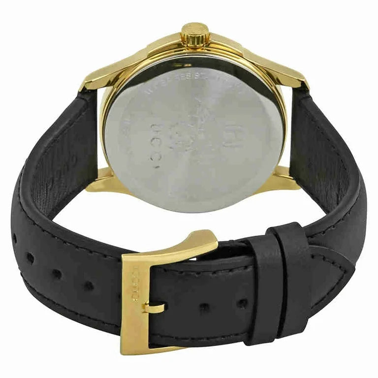 Gucci Le Marche Des Merveilles Quartz Green Dial Black Leather Strap Watch For Women - YA126463