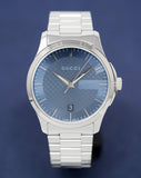 Gucci G Timeless Blue Dial Silver Steel Strap Watch For Men - YA126440