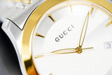 Gucci G Timeless Silver Dial Two Tone Steel Strap Watch For Men - YA126409