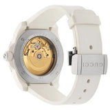 Gucci Dive Automatic Transparent Dial White Rubber Strap Watch For Men - YA136343