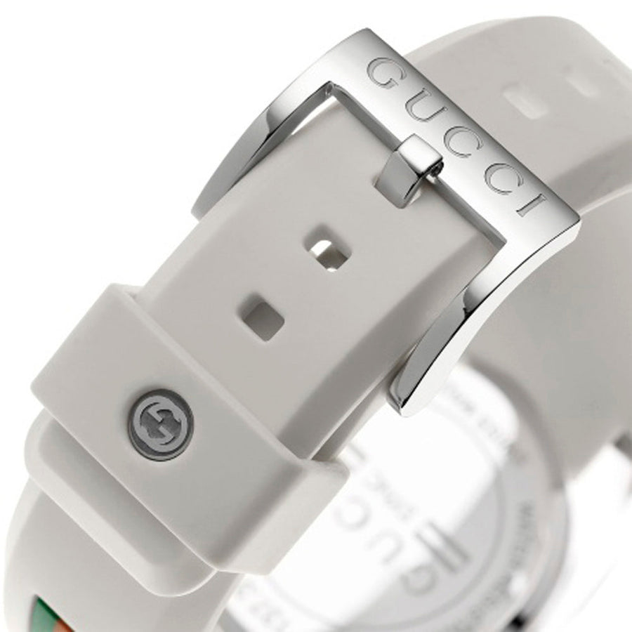 Gucci Sync Quartz White Dial White Rubber Strap Unisex Watch - YA137302