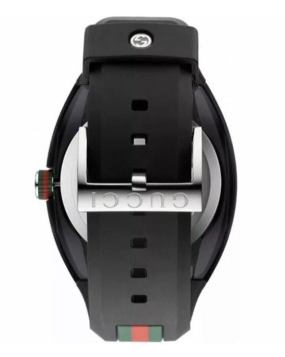 Gucci Sync XXL Quartz Black Dial Black Rubber Strap Watch For Men - YA137101