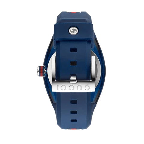 Gucci Sync XXL Quartz Blue Dial Blue Rubber Strap Watch For Men - YA137104