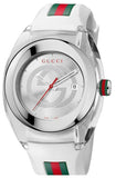 Gucci Sync XXL White Dial White Rubber Strap Watch For Men - YA137102