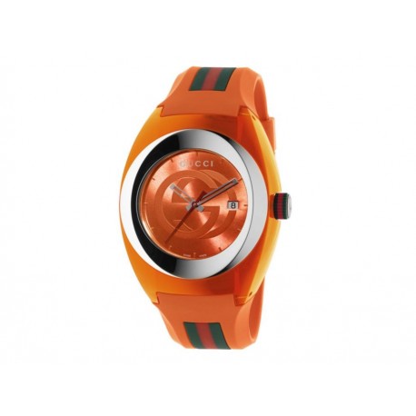 Gucci Sync XXL Quartz Orange Dial Orange Rubber Strap Unisex Watch - YA137108