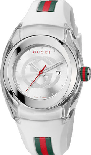 Gucci Sync Quartz White Dial White Rubber Strap Unisex Watch - YA137302