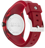 Gucci Sync Quartz Red Dial Red Rubber Strap Watch For Women - YA137303