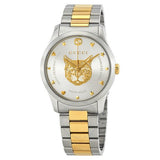 Gucci G Timeless Silver Dial Two Tone Steel Strap Watch For Women - YA1264074