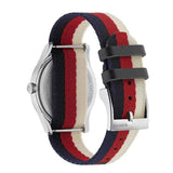 Gucci G Timeless Quartz White Red Blue Dial Multicolored NATO Strap Watch For Men - YA1264059