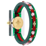 Gucci Vintage Web Pink Mother of Pearl Dial Two Tone Plastic Strap Watch For Women - YA143525