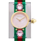 Gucci Vintage Web Pink Mother of Pearl Dial Two Tone Plastic Strap Watch For Women - YA143525