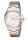 Gucci G Timeless Silver Dial Two Tone Steel Strap Watch For Men - YA126473