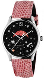 Gucci G-Timeless Moonphase Black Dial Pink Leather Strap Watch For Women - YA1264046