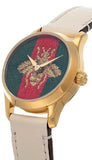 Gucci G Timeless Quartz Red & Green Dial Beige Leather Strap Watch For Women - YA1265009