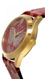 Gucci G Timeless Quartz Red Dial Red Leather Strap Watch For Women - YA1264054