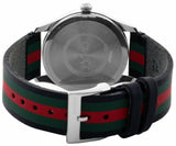 Gucci G Timeless Quartz Black Dial Multicolored Black Leather Strap Watch For Men - YA12640799