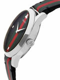 Gucci G Timeless Quartz Black Dial Multicolored Black Leather Strap Watch For Men - YA12640799