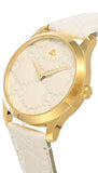 Gucci G Timeless Quartz White Dial White Leather Strap Watch For Women - YA1264033A