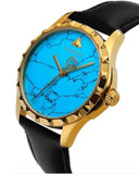 Gucci G Timeless Turquoise Blue Dial Black Leather Strap Watch For Men - YA126462