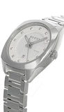 Gucci G Frame Quartz Diamonds Silver Dial Silver Steel Strap Watch For Women - YA142504