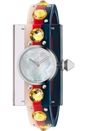 Gucci Web Pink Mother of Pearl Dial Watch For Women - YA143524