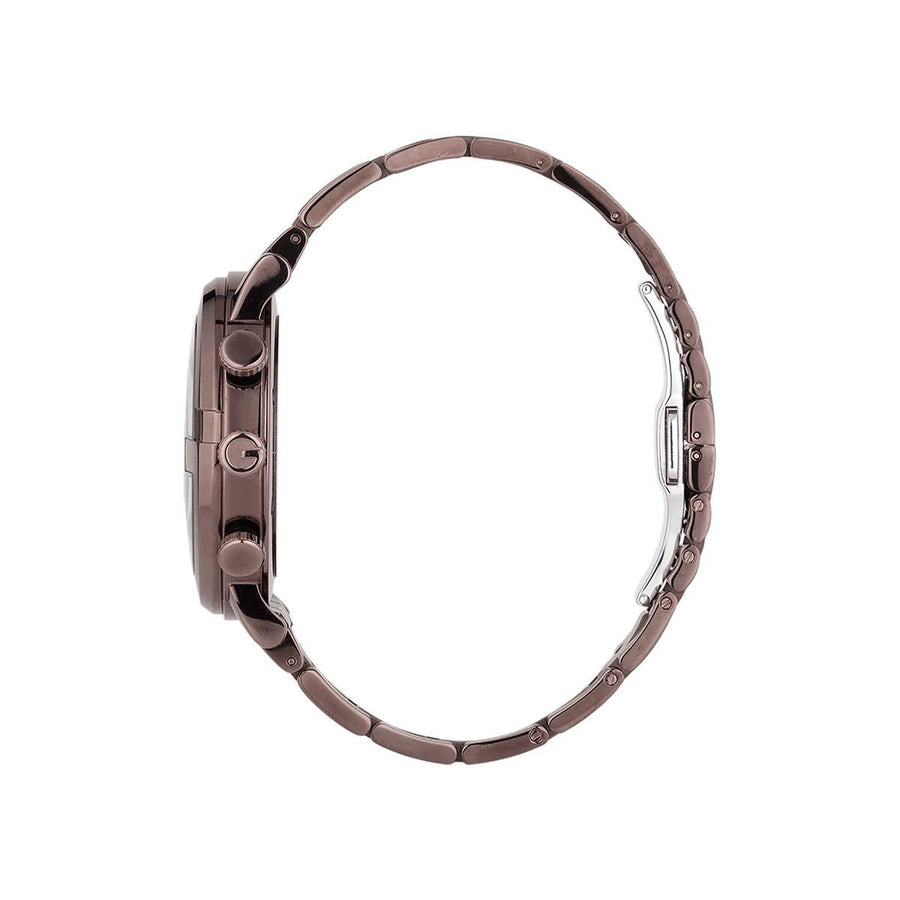 Gucci G Chrono Brown Dial Brown Steel Strap Watch For Men - YA101341