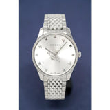 Gucci G Timeless Quartz Silver Dial Silver Steel Strap Watch For Women - YA1264153