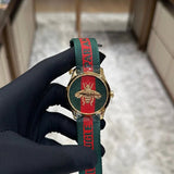 Gucci G Timeless Quartz Green & Red Dial Green & Red NATO Strap Watch For Men - YA126487A