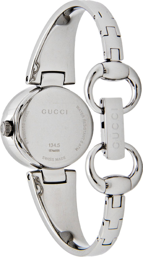 Gucci Guccissima Quartz Diamonds Brown Dial Silver Steel Strap Watch For Women - YA134503