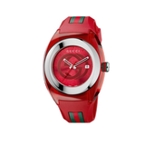 Gucci Sync Quartz Red Dial Red Rubber Strap Watch For Women - YA137303