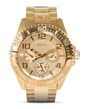 Guess BFF Multifunction Gold Dial Gold Steel Strap Watch for Men - W0231L2