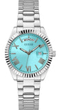 Guess Luna Quartz Blue Dial Silver Steel Strap Watch For Women - GW0308L4