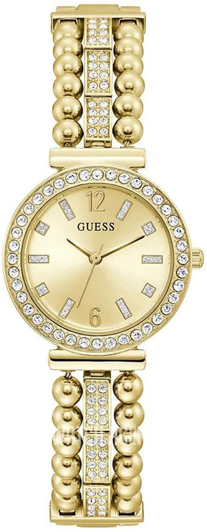 Guess Gala Diamonds Gold Dial Gold Steel Strap Watch for Women - GW0401L2