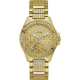 Guess Heiress Multifunction Diamonds Gold Dial Gold Steel Strap Watch for Women - GW0440L2