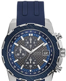 Guess Octane Chronograph Black Dial Blue Rubber Strap Watch For Men - W1047G2