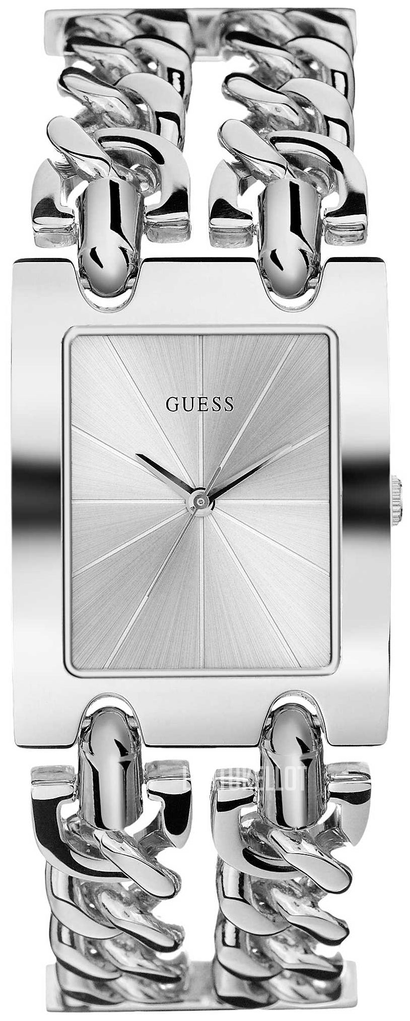 Guess Mod Heavy Metal Silver Dial Silver Steel Strap Watch For Women - W1117L1