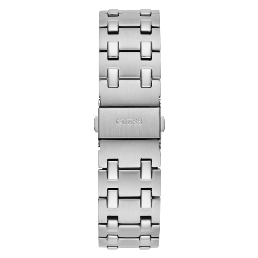 Guess Asset Quartz Black Dial Silver Steel Strap Watch For Men - GW0575G1